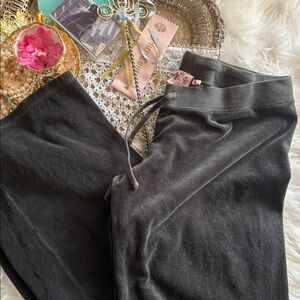 Vintage Juicy Couture Velour Y2k Tracksuit Pant USA Flare Green Dark G&P Rare L